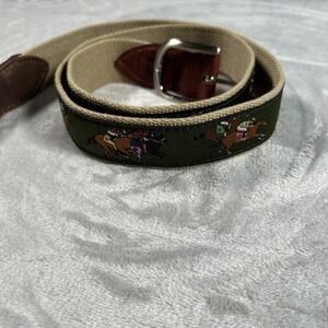 The Belted Cow Co Belt Mens Size 42 Green Horse Racing Kentucky Derby